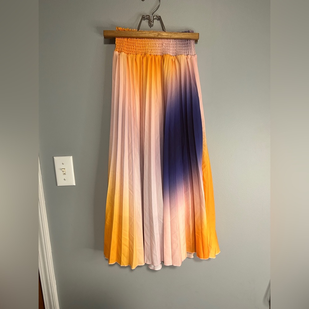 WD.NY High Waisted Colorful Pleated Skirt